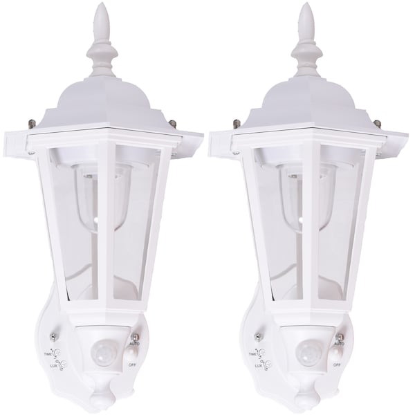 Maxsa Innovations White Outdoor Wall Sconces, PK 2 49719 2 pack Zoro